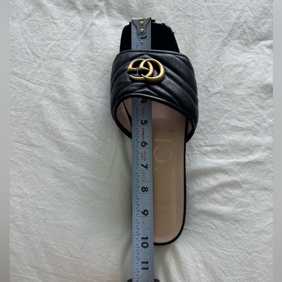 Gucci Double G Black and Gold Mules - Picture 9 of 10